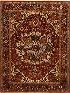 Pakistani Serapi Red Rectangle 5x7 ft Wool Carpet 20366