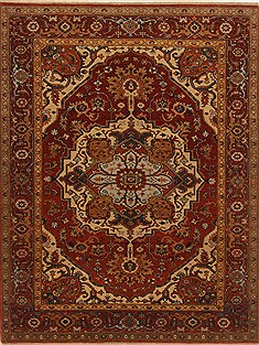 Pakistani Serapi Red Rectangle 5x7 ft Wool Carpet 20366