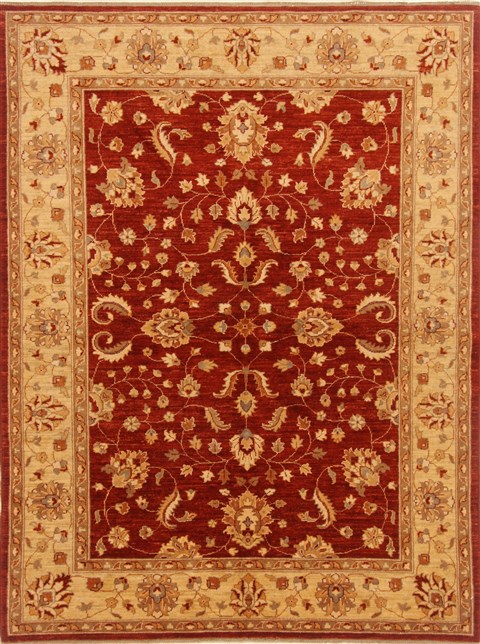 Pishavar Red Square Hand Knotted 57 X 59  Area Rug 250-20381 Image 0