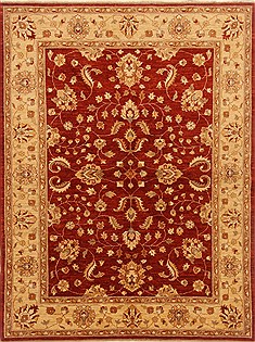 Pakistani Pishavar Red Square 5 to 6 ft Wool Carpet 20381
