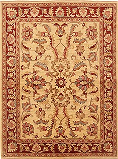 Pishavar Beige Hand Knotted 5'8" X 7'8"  Area Rug 250-20385