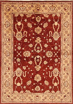 Pishavar Red Hand Knotted 5'7" X 8'0"  Area Rug 250-20388