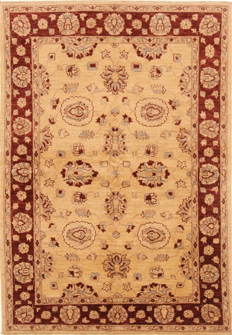 Pishavar Beige Hand Knotted 56 X 80  Area Rug 250-20393 Image 0