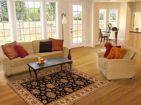 Agra Black Hand Knotted 51 X 70 Area Rug 250-20398 Image 5