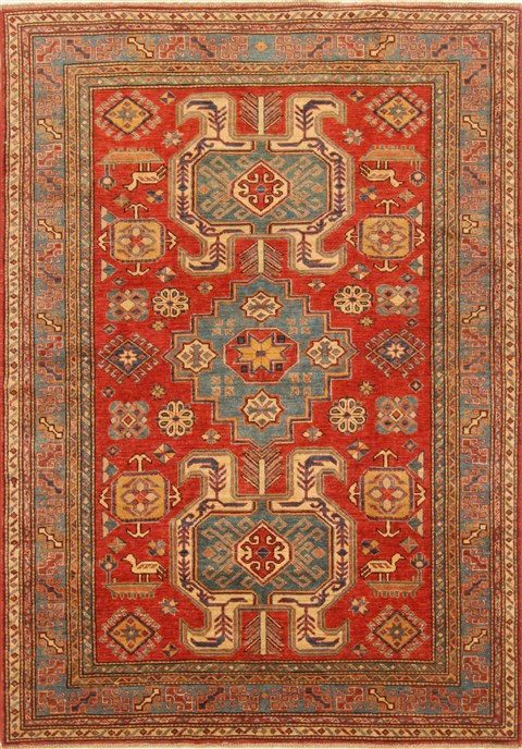 Kazak Red Hand Knotted 411 X 611 Area Rug 250-20404 Image 0