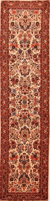 Birjand Beige Runner Hand Knotted 29 X 130  Area Rug 100-20409 Image 0
