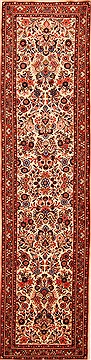 Persian Birjand Beige Runner 13 to 15 ft Wool Carpet 20409