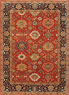 Indian Serapi Red Rectangle 5x7 ft Wool Carpet 20424