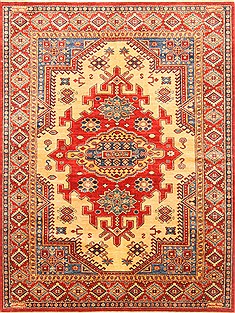 Kazak Yellow Hand Knotted 4'11" X 6'6"  Area Rug 250-20431