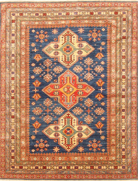 Kazak Blue Hand Knotted 50 X 65  Area Rug 250-20449 Image 0