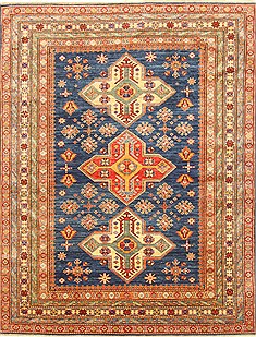 Pakistani Kazak Blue Rectangle 5x7 ft Wool Carpet 20449