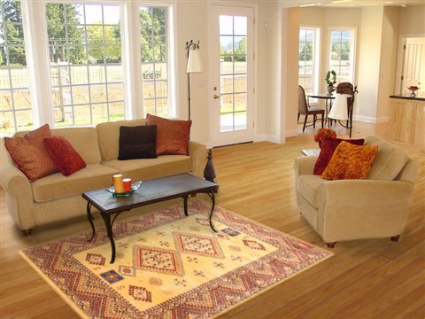 Kazak Yellow Hand Knotted 50 X 69 Area Rug 250-20454 Image 5