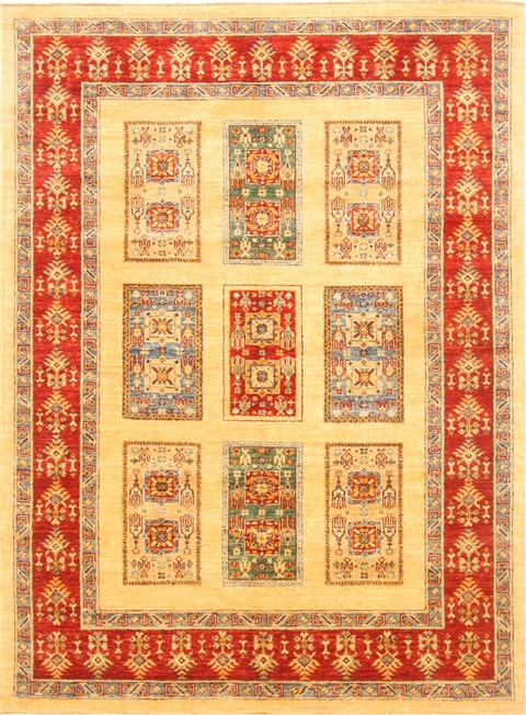 Pishavar Yellow Hand Knotted 50 X 69 Area Rug 250-20456 Image 0