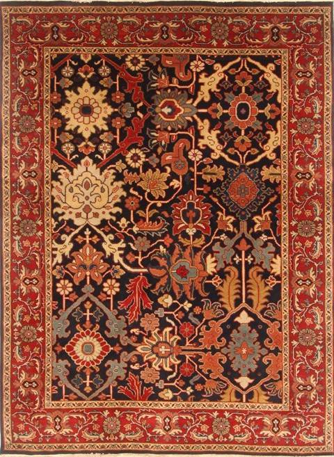 Heriz Blue Hand Knotted 50 X 69 Area Rug 250-20468 Image 0