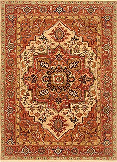 Indian Serapi Brown Rectangle 5x7 ft Wool Carpet 20473