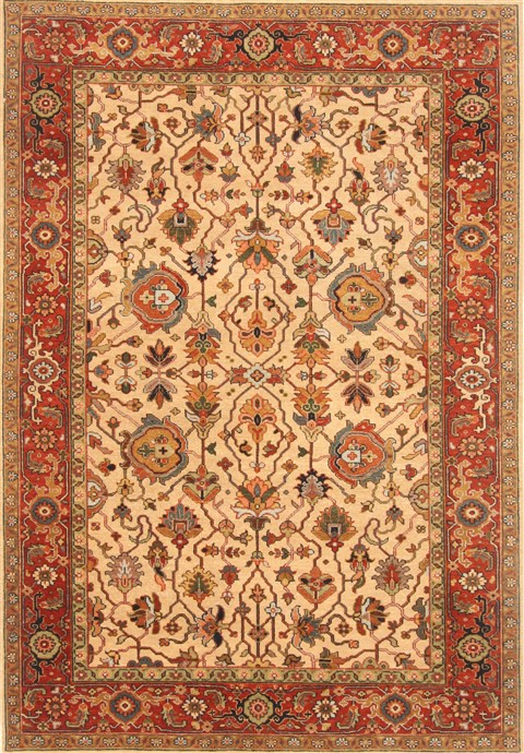 Serapi Beige Hand Knotted 50 X 71 Area Rug 250-20479 Image 0