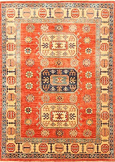 Pakistani Kazak Brown Rectangle 5x7 ft Wool Carpet 20480