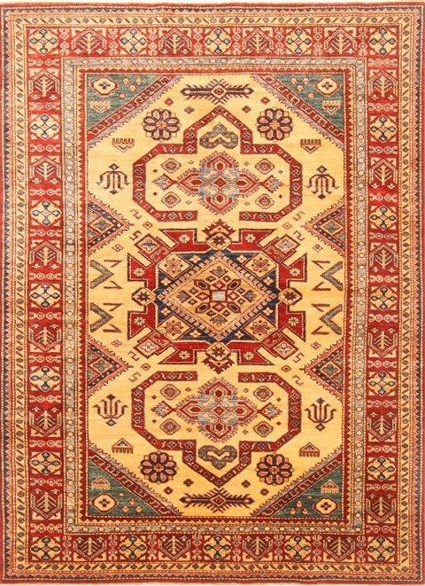 Kazak Yellow Hand Knotted 410 X 67 Area Rug 250-20485 Image 0