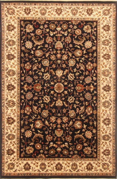 Kashan Black Hand Knotted 41 X 62 Area Rug 250-20494 Image 0