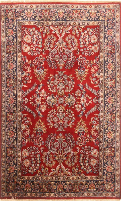 Sarouk Blue Hand Knotted 311 X 63  Area Rug 250-20496 Image 0