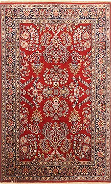 Indian sarouk Blue Rectangle 4x6 ft Wool Carpet 20496