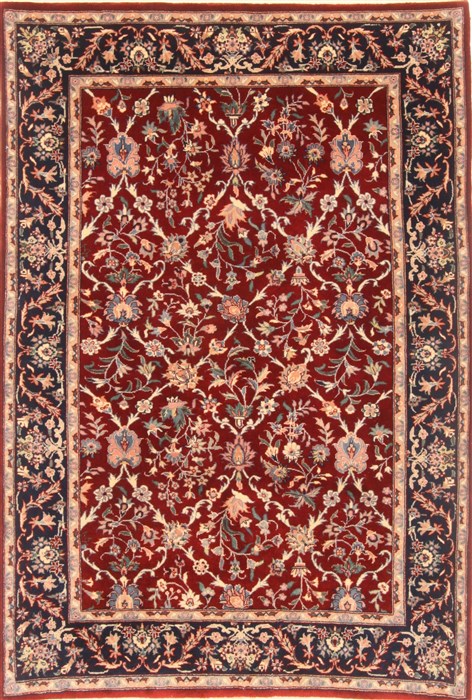 Kashan Red Hand Knotted 40 X 60 Area Rug 250-20498 Image 0