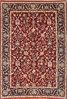 Chinese Kashan Red Rectangle 4x6 ft Wool Carpet 20498