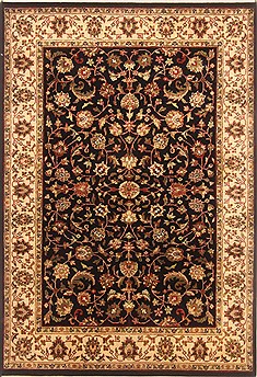Indian Kashan Beige Rectangle 4x6 ft Wool Carpet 20501
