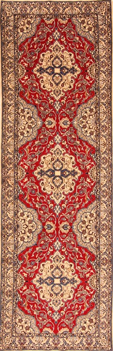 Nain Beige Runner Hand Knotted 32 X 100  Area Rug 100-20512 Image 0