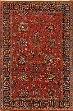 Indian Tabriz Red Rectangle 4x6 ft Wool Carpet 20519