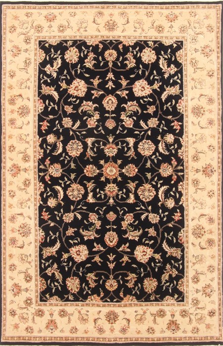 Kashan Black Hand Knotted 40 X 60 Area Rug 250-20523 Image 0