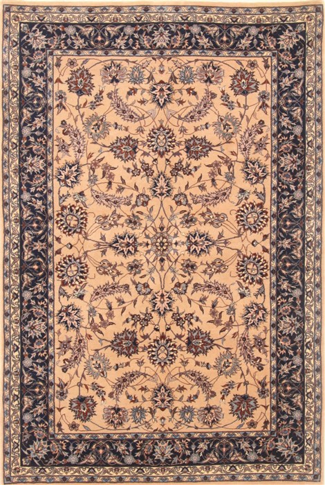 Kashan Beige Hand Knotted 40 X 61 Area Rug 250-20526 Image 0