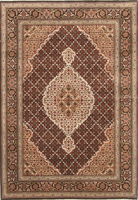 Tabriz Black Hand Knotted 43 X 60 Area Rug 250-20527 Image 0