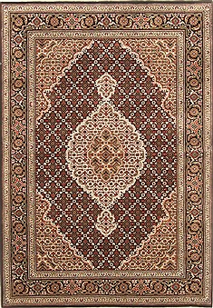 Indian Tabriz Black Rectangle 4x6 ft Wool Carpet 20527