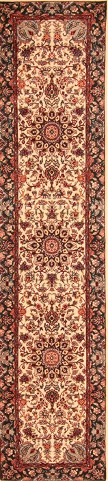 Tabriz Cream Runner Hand Knotted 24 X 100  Area Rug 100-20540 Image 0