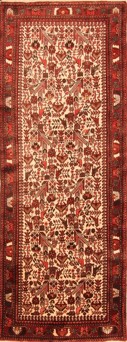 Malayer Beige Runner Hand Knotted 37 X 1010  Area Rug 100-20559 Image 0