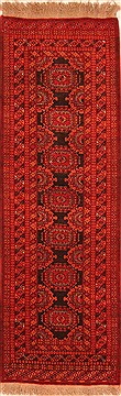 Kunduz Red Runner Hand Knotted 3'0" X 9'0"  Area Rug 100-20583