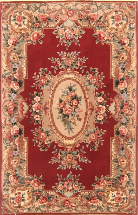 Tabriz Red Hand Knotted 39 X 59 Area Rug 250-20605 Image 0