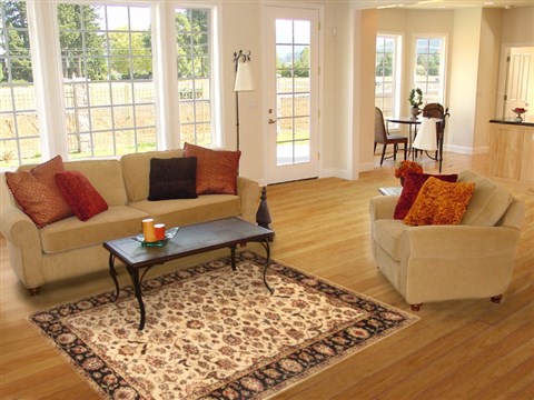 Kashan Beige Hand Knotted 41 X 62 Area Rug 250-20619 Image 5