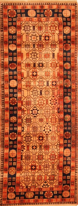 Kazak Beige Runner Hand Knotted 33 X 83  Area Rug 100-20625 Image 0