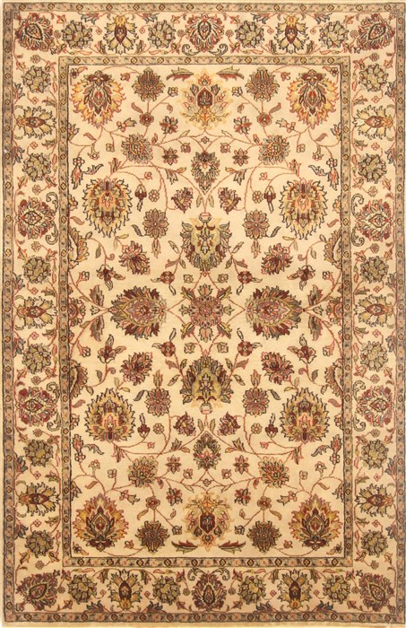 Kashan Beige Hand Knotted 40 X 61 Area Rug 250-20626 Image 0
