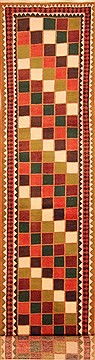 Gabbeh Multicolor Runner Hand Knotted 3'0" X 13'1"  Area Rug 100-20631