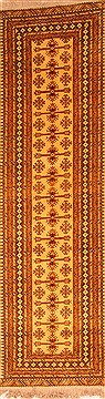 Mahal Yellow Runner Hand Knotted 3'0" X 10'8"  Area Rug 100-20644