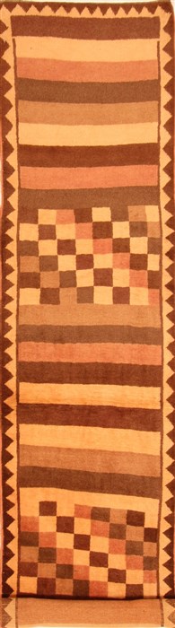 Gabbeh Beige Runner Hand Knotted 210 X 1211  Area Rug 100-20647 Image 0