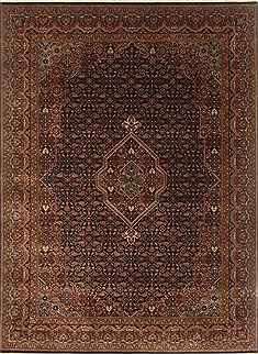 Indian Bidjar Black Rectangle 5x7 ft Wool Carpet 20649