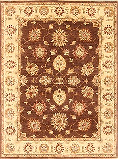 Ziegler Brown Hand Knotted 5'0" X 6'8"  Area Rug 250-20661