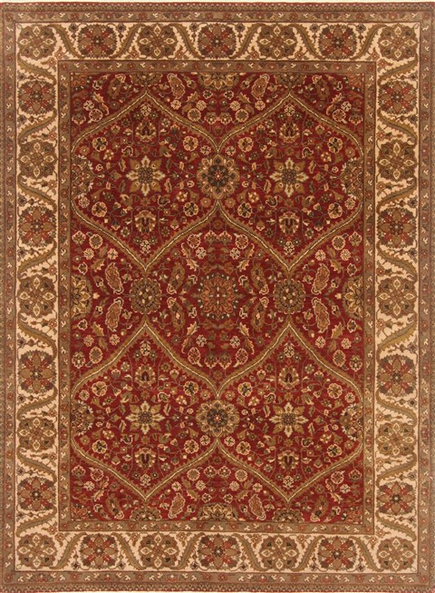 Agra Red Hand Knotted 51 X 71 Area Rug 250-20663 Image 0