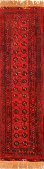 Bokhara Red Runner Hand Knotted 28 X 94  Area Rug 253-20668 Image 0