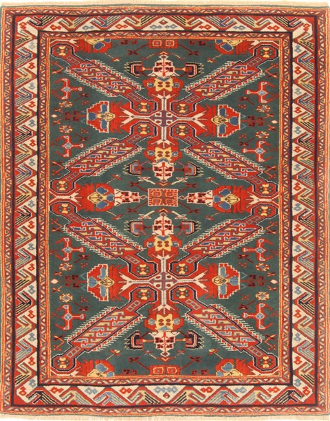Heriz Green Hand Knotted 43 X 54  Area Rug 250-20677 Image 0