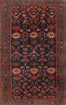 Persian Hamedan Blue Rectangle 5x7 ft Wool Carpet 20684